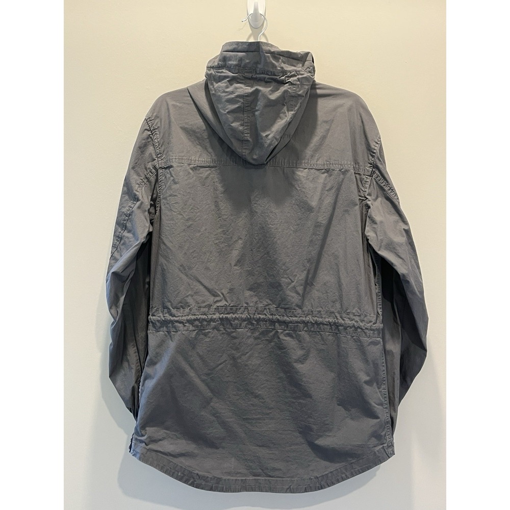 Zara‎ Man Jacket Lightweight Sz M Gray Conch Waist Zipper Snap Button Hood - Picture 4 of 14